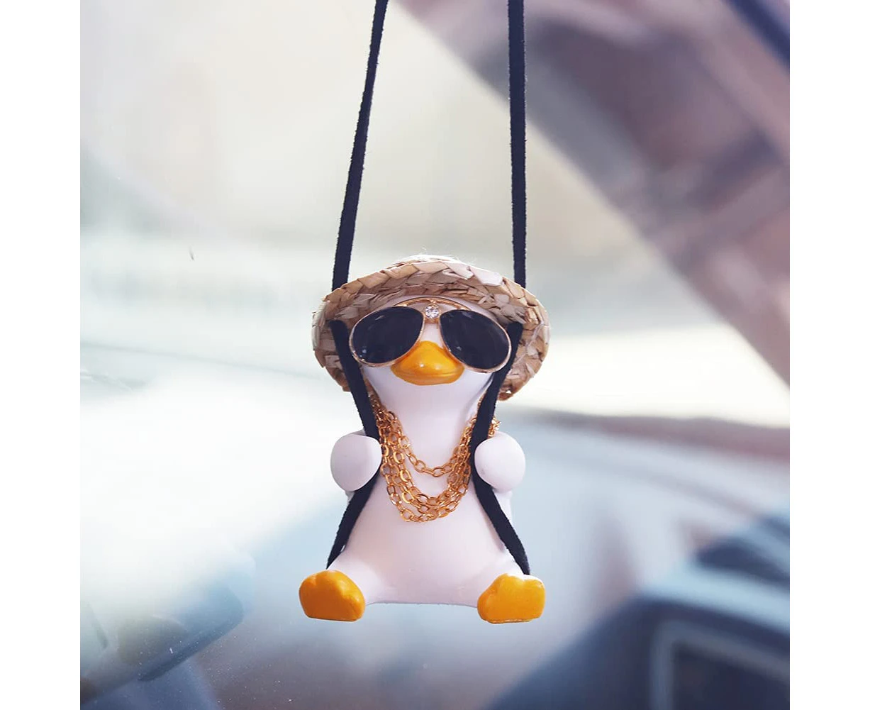 Cute Swing Duck Car Pendant, Swinging Duck Car Hanging Ornament, Funny Flying Duck Auto Interior Rearview Mirrors Charms Car Decoration Accessories - Mirrors Sunglasses Duck