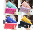 Women Quilted Crown Clutch Long Purse Faux Leather Wallet Card Holder Handbag Black