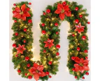 Christmas garland,270cm Christmas decoration wreaths with LED lights,Artificial tree garland,indoor and outdoor