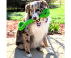 Dog Chew Toy Resistant Rubber 13 Inch Bone Dog Shaped Puppy Toy Convex Design Solid Interactive Dog Toy