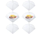 Fly Food, Set of 6 Food Covers, Foldable Cake Cover Fly Umbrella Food Cover, Perfect Protection for Food,45x45 cm, White