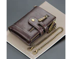 Exquisite Large Capacity Wallet Safe Buckle Multi-grid Faux Leather Fashion Wallet for Man Coffee
