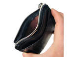 Men Faux Leather Credit Card Cash Holder Case Zipper Slim Wallet Coin Purse Black