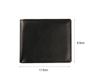 Men Faux Leather ID Card Holder Zipper Pocket Money Clip Business Bifold Wallet Brown