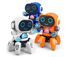 Cute 6-Claws Colorful LED Light Music Dancing Mini Electric Robot Kids Toy Gift - Blue