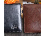 Men's Faux Leather Bifold Wallet Credit/ID Card Coin Holder Slim Short Purse Black