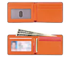 Men Wallet Ultra Thin Multiple Slots RFID Blocking Privacy Protection Money Clip for Business Orange