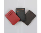 Men's Faux Leather Money Clip ID Credit Card Holder Business Pocket Wallet Purse Red