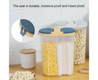 Sunshine Large Capacity Food Canister Space-saving PP Durable Cereal Grain Storage Jar Kitchen Tools-Grey & White M