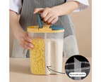 Sunshine Large Capacity Food Canister Space-saving PP Durable Cereal Grain Storage Jar Kitchen Tools-Blue & Yellow M