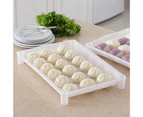 Sunshine Food Storage Box Heat Resistant Anti-impact Stackable Non-stick Space-Saving Washable Dumpling Tray for Kitchen	- L