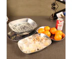 Sunshine Retro Style House Letter Embossed Metal Plate Fruit Snack Food Storage Dish Tray-2#
