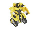 DIY Assembly 2.4G Mini Rechargeable RC Robot Building Blocks Education Kids Toy - Yellow