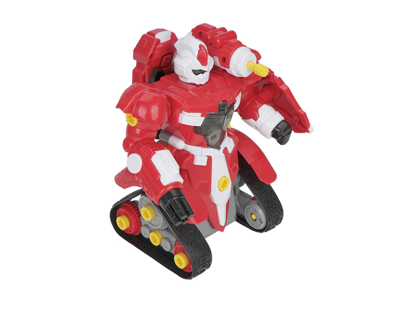 DIY Assembly 2.4G Mini Rechargeable RC Robot Building Blocks Education Kids Toy - Red