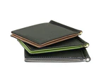 Unisex Ultra-Thin Magic Money Clip Faux Leather Card Holder Bifold Mini Wallet Coffee