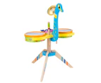 Drum Toy Safe Multifunctional Wood Peacock Children Jazz Drum for Playmate