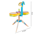 Drum Toy Safe Multifunctional Wood Peacock Children Jazz Drum for Playmate