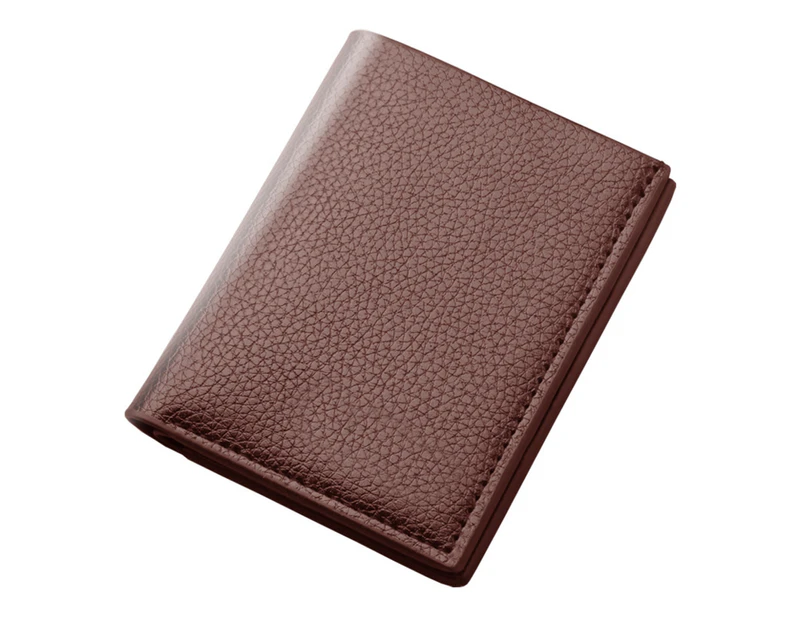 Wallet Thin Card Holder Solid Color Blocking Luxury Card Holder Organizer for Men Coffee