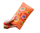 Women Ethnic Handmade Embroidered Wristlet Clutch Bag Zipper Purse Long Wallet Orange