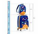 Costway Kids Travel Luggage Set, 18" Suitcase + 13" Backpack Set / Astronaut