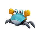 Electric Simulation Rechargeable Crab Children Educational Toy With Light Music - Blue