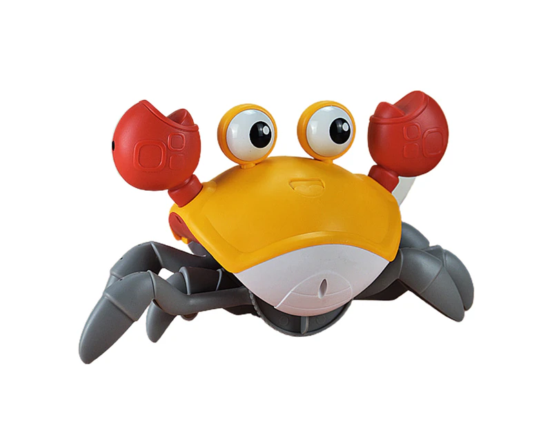 Electric Simulation Rechargeable Crab Children Educational Toy With Light Music - Orange