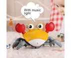 Electric Simulation Rechargeable Crab Children Educational Toy With Light Music - Blue