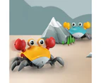 Electric Simulation Rechargeable Crab Children Educational Toy With Light Music - Blue