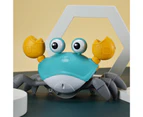 Electric Simulation Rechargeable Crab Children Educational Toy With Light Music - Blue