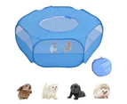 Small pet fence|Small pet fence with cover and side cloth small animal tent - blue