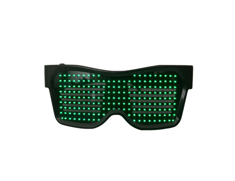 Electronic Bluetooth-compatible Luminous Glasses with LED Light Birthday Party Club Props - Green