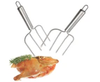 2 Pcs Stainless Steel Wire Tube Handle Roast Chicken Fork Thanksgiving Turkey, Roast Chicken Fork