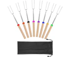 Marshmallow Roasting Sticks, Smores Skewers Telescoping Rotating Forks Set Of 8 Hot Dog Fire Pit Outdoor Fireplace Campfire Accessories
