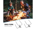 Bbq | 2 Pieces Of Barbecue Skewer Forks - Chrome Iron
