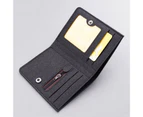 Men Wallet Three Card Slots Money Phonto Position Canvas Portable Cash Holder Coin Purse for Travel - Black