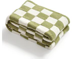 127x152cm Checkered Grid Chessboard Warmer Comfort Reversible Shaggy Cozy Throw Blanket
