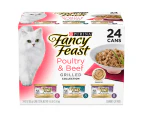 Fancy Feast Wet Cat Food Poultry & Beef Grilled Collection Variety Pack 24 x 85g