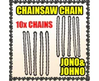 10x Full Chisel 3/8 058 72DL Chains for Husqvarna 20" Bar Husky Saw Chainsaw