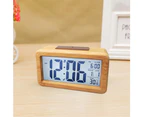 Digital alarm clock radio controlled alarm clock table clock solid wood waterproof alarm clock with thermometer