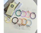 langma bling Phone Hanging Ring Round Anti-drop Keychain Soft Silicone Mobile Phone Lanyard Strap Anti-lost Bracelet for Outdoor Sports-Light Yellow