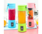380ml Portable Mini Electric Household Fruit Juicer Blender Squeezer Bottle-Blue-2 blades