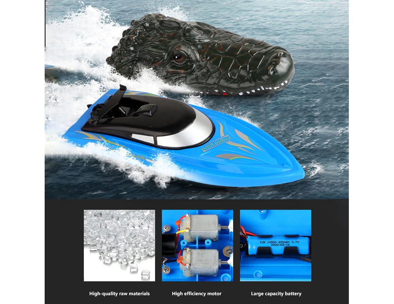 Kid 2.4G Simulation Crocodile Electric RC Speed Boat Summer Water Float Spoof Toy