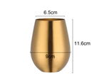 Father'S Day Gift Stainless Steel Stemless Wine Glass, Outdoor Portable Wine Glass For Pool - Gold