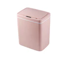 Intelligent Rubbish Bin Wide Opening Touchless Large Capacity Automatic Motion Sensor Kick Vibration Trash Can for Home-Pink