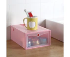 Sunshine Transparent Stackable Dustproof Flip Type Shoes Storage Container Home Decor-Light Pink Men