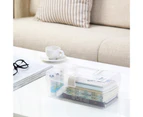 Sunshine Portable Multi-use Clear Plastic Storage Container Box with Handle Latch Lock-White Small#