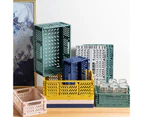 Sunshine Storage Basket Folding Large Capacity Load Bearing Collapsible Plastic Storage Crate Box for Kitchen-Yellow L