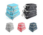 Travel Storage Bag Large Capacity Zipper Closure Space-saving Nylon Travel Suitcase Clothes Pants Organizer Pouch for Home-Grey S