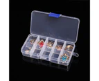 Sunshine 2Pcs/Set Fishing Gear Storage Box Transparent High Capacity Visible 10 Grids Fishing Tackle Boxes for Outdoor- B