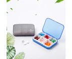 Sunshine Portable 6 Cells Travel Damp-proof Pill Medicine Drug Storage Case Box Container-Grey